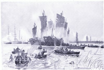 The battle between the pirates and the imperial navy by Henry Charles Seppings Wright